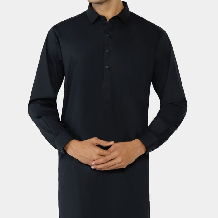 Black Cotton Kameez Shalwar