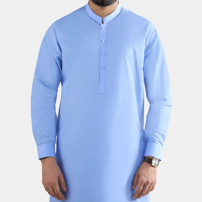 Light Blue Cotton Kameez Shalwar