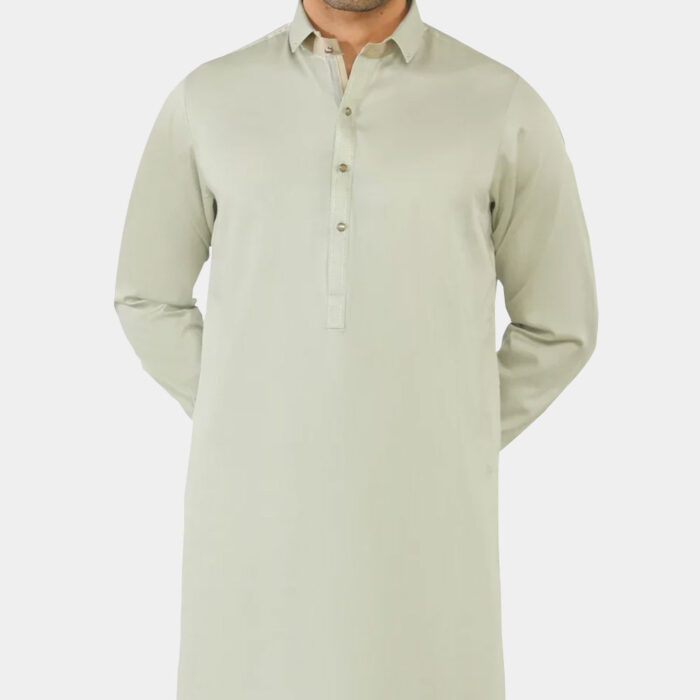Light Green Cotton Kameez Shalwar