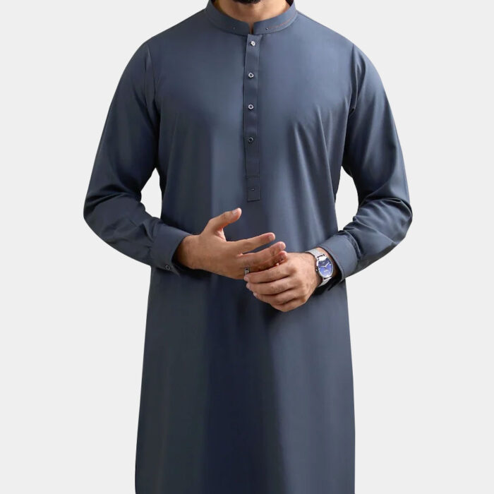 Blue Wash and Wear Kameez Shalwar