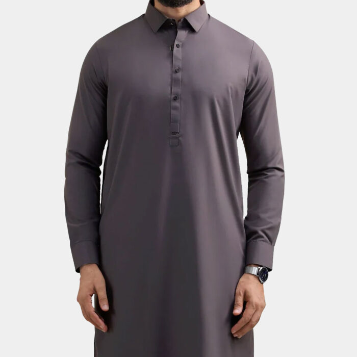 Light Grey Wash and Wear Kameez Shalwar